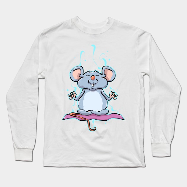 Yoga Spiritual Mouse Pet Owners Long Sleeve T-Shirt by PhantomDesign